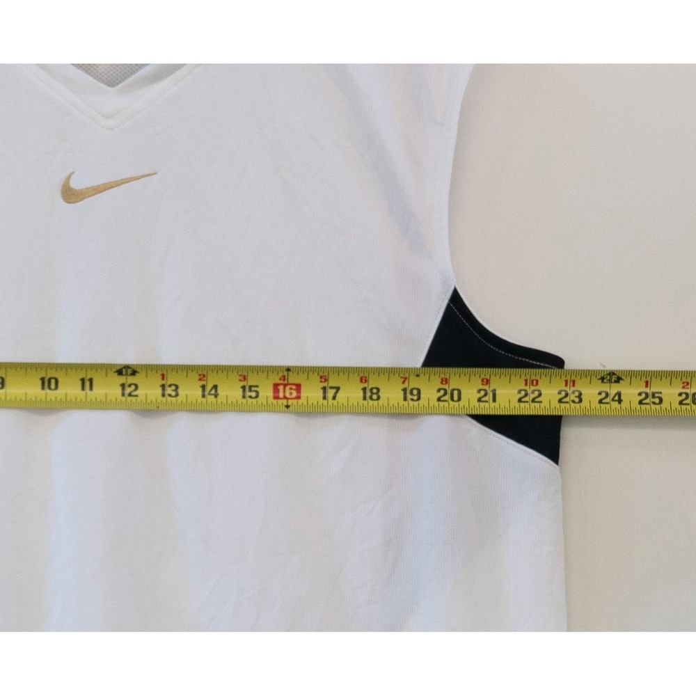 Nike White & Black Sleeveless Tank Top with Gold Swoosh - Picture 4 of 8